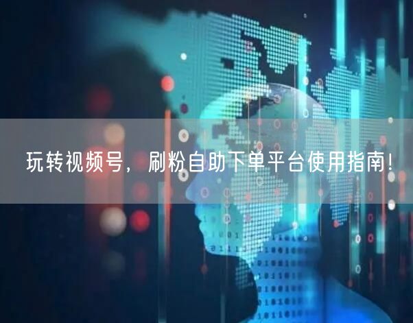玩转视频号，刷粉自助下单平台使用指南！