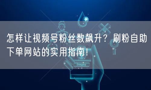 怎样让视频号粉丝数飙升？刷粉自助下单网站的实用指南！
