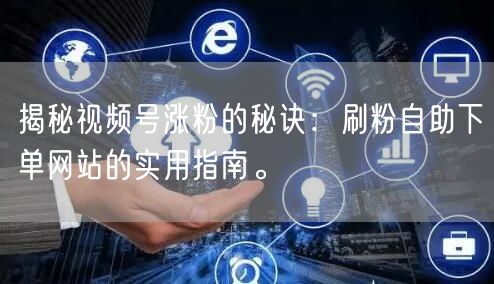 揭秘视频号涨粉的秘诀：刷粉自助下单网站的实用指南。