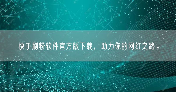 快手刷粉软件官方版下载，助力你的网红之路。