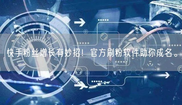快手粉丝增长有妙招！官方刷粉软件助你成名。
