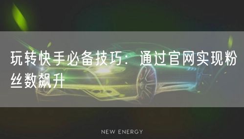 玩转快手必备技巧：通过官网实现粉丝数飙升