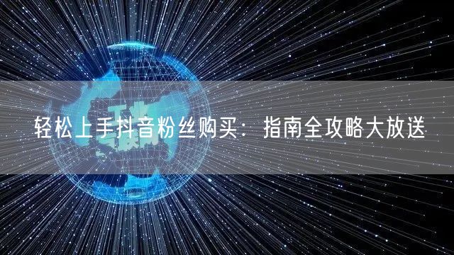 轻松上手抖音粉丝购买：指南全攻略大放送