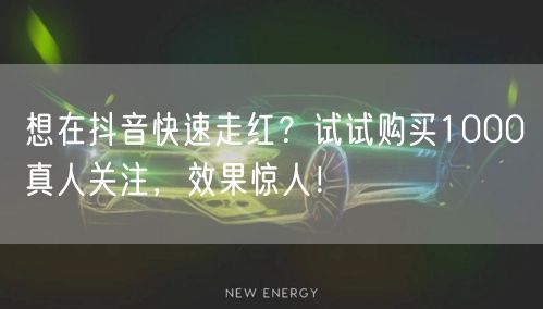 想在抖音快速走红？试试购买1000真人关注，效果惊人！