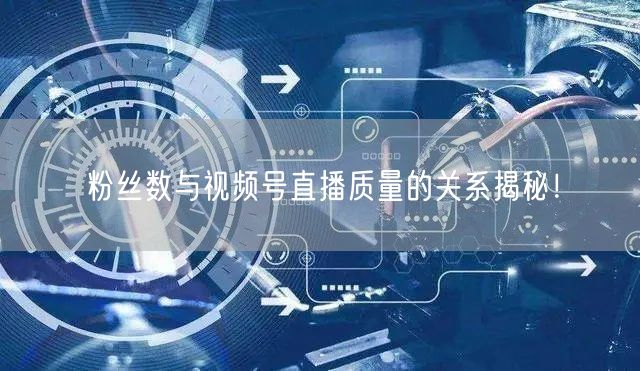 粉丝数与视频号直播质量的关系揭秘！