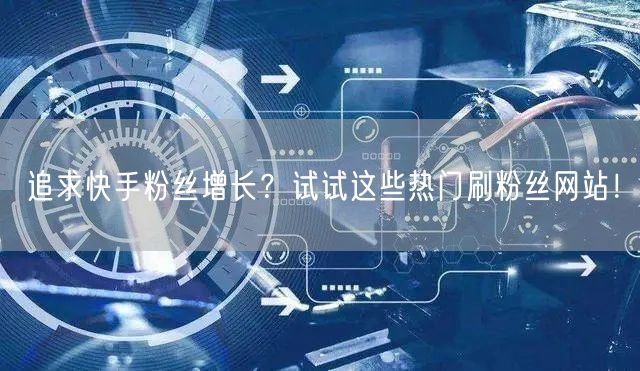 追求快手粉丝增长？试试这些热门刷粉丝网站！