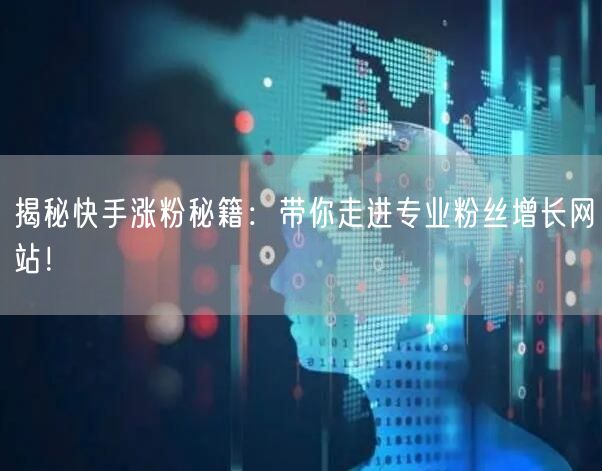 揭秘快手涨粉秘籍：带你走进专业粉丝增长网站！