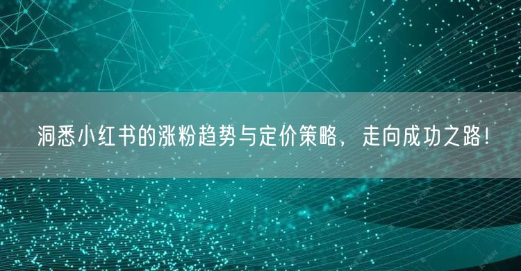 洞悉小红书的涨粉趋势与定价策略，走向成功之路！