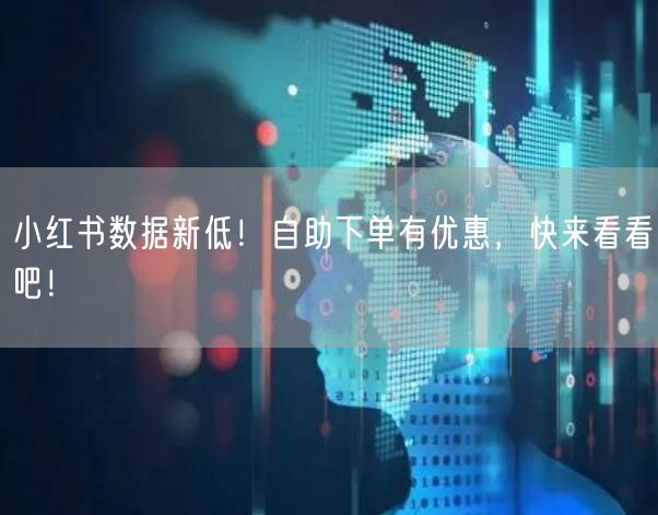小红书数据新低！自助下单有优惠，快来看看吧！