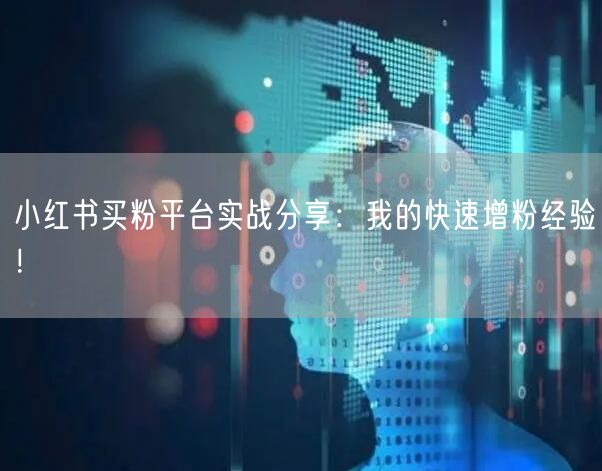 小红书买粉平台实战分享：我的快速增粉经验！